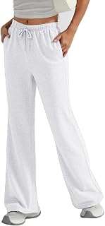 Women's Wide-Leg Sweatpants High-Waisted Loose Casual Wool-Lined Jogging Pants Black