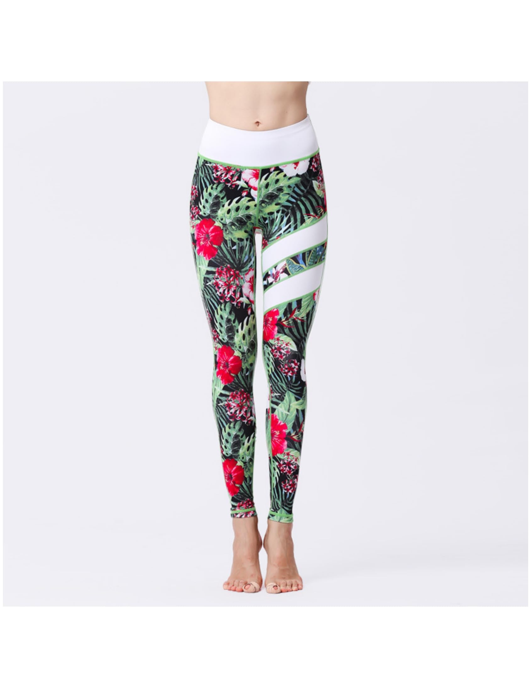 High Waisted Yoga Leggings for Women Floral Print Gym Yoga Casual Wear