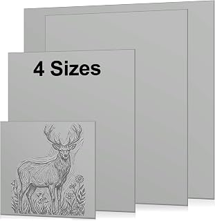 Yeaqee 8 Pcs Mixed Sizes Linoleum Blocks for Printmaking, Gray
