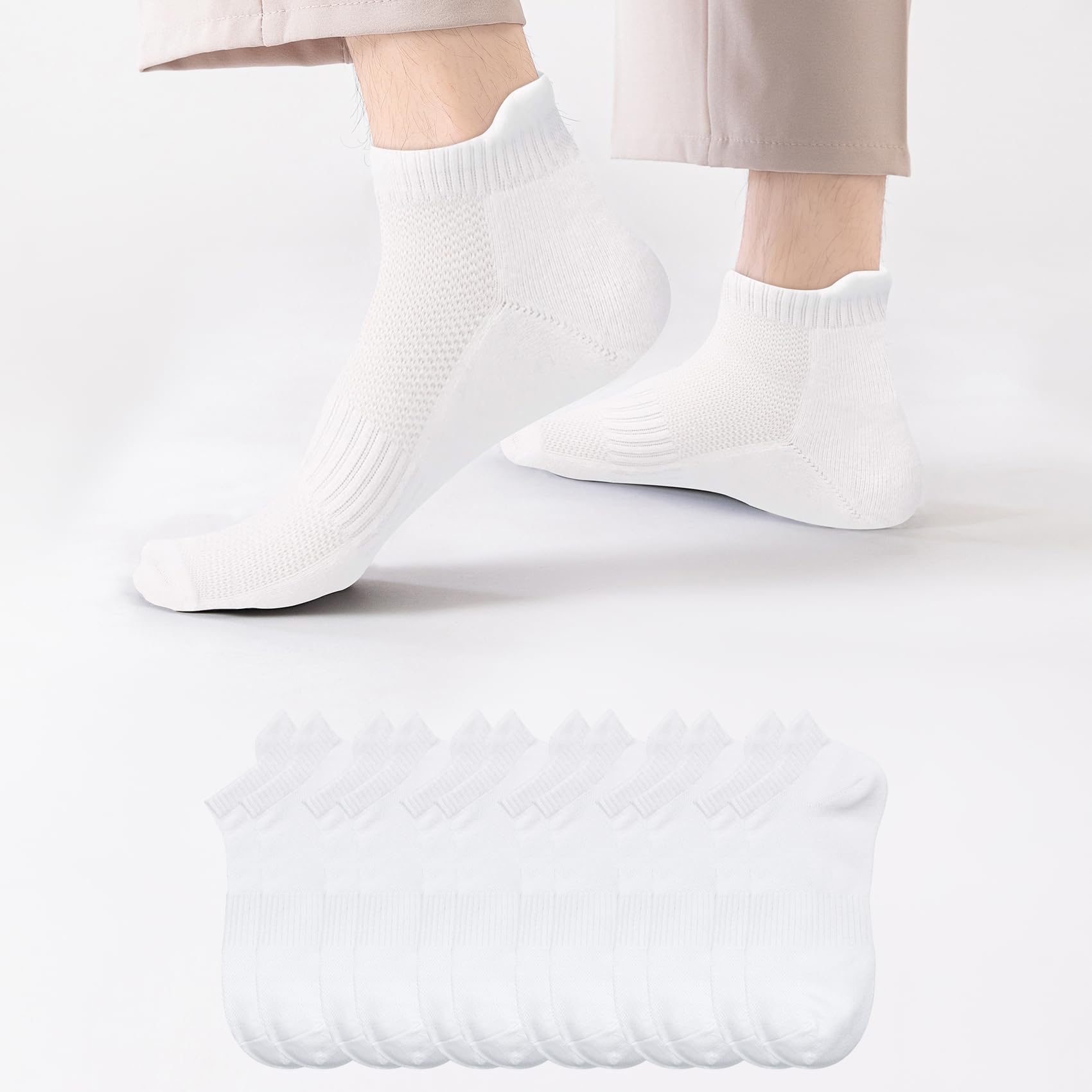 Mens Athletic Ankle Socks Running Short Low Cut Cotton Comfort Breathable Casual
