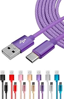 Sizkawil USB 2.0 to Type C Cable, USB-C Data Transfer, 500 MHz 480 Mbps Charging Cable, Nylon, Prevents Disconnection, Soft, Telework, Remote, Work at Home, Compatible with Type-C Models, 12 W, Fast