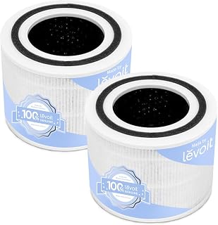 Levoit Core 300-P Air Purifier Replacement Filter, Genuine Air Filters | AHAM VERIFIDE, Supports HEPA Sleep Mode, Activated Carbon, Removes Smoke Odor, Allergens, Pet Hair, Core 300-RF, 2 Pack