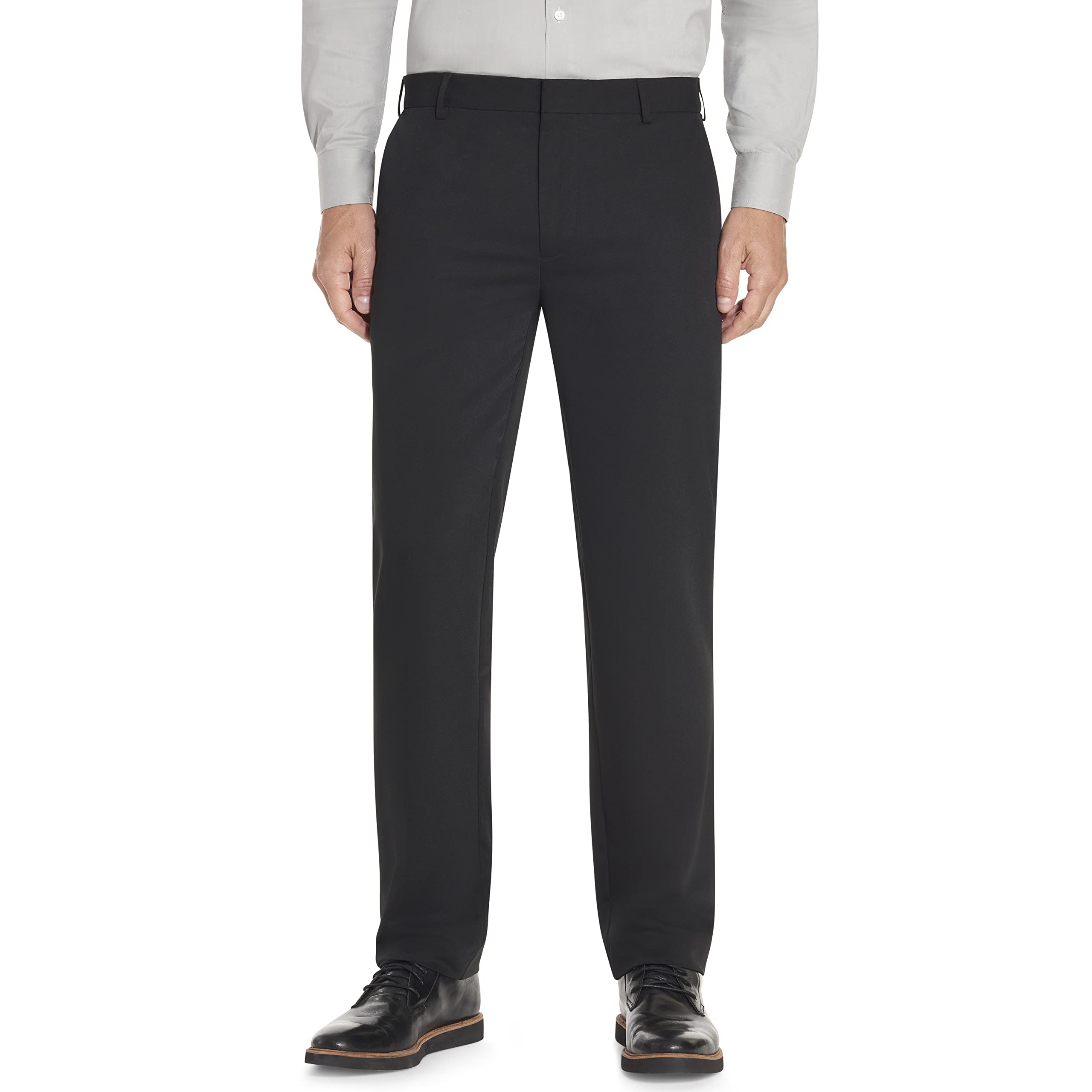 Van Heusen Men's Wrinkle Free Stretch Flat Front Dress Trousers Wrinkle Free Str