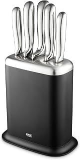 Good Food in Partnership with Tower 5Pc Knife Set Including 8 inch Chef’s, Carving and Bread Knives with 1x 5 inch Utility and a 3.5 inch Paring Knife, Black and Stainless Steel, GF851062