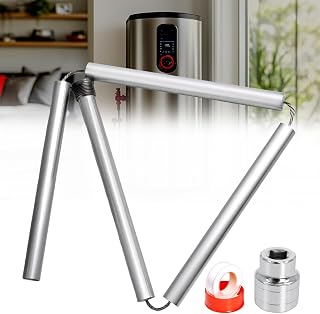 44" Flexible Magnesium Anode Rod for Hot Water Heaters, 3/4" NPT Thread | 0.8" Diameter Segmented Rod with 1-1/16" Hex Socket Tool & Teflon Tape, Helps Reduce Tank Corrosion, Ideal for Tight Spaces