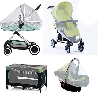 Pram Net, Universal Mosquito Fly Bug Insect Net Protection Cover for Buggy Carrycot Bed Stroller Basket Jogger Travel Cot