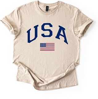 USA Patriotic Graphic T Shirt Independence Day American Flag July Fourth Unisex Tee