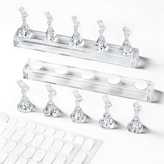 Press On Nail Stand Nail Holder For Painting Nails Set with Tape For Art Practice Acrylic Magnetic, With 200PCS Sticky Tabs For DIY Home Salon Supplies Tools For Women And Beginner