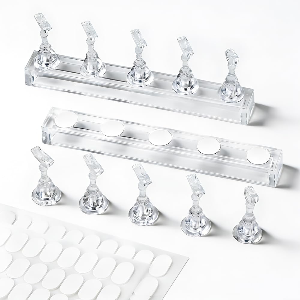 Press On Nail Stand Nail Holder For Painting Nails Set with Tape For Art Practic