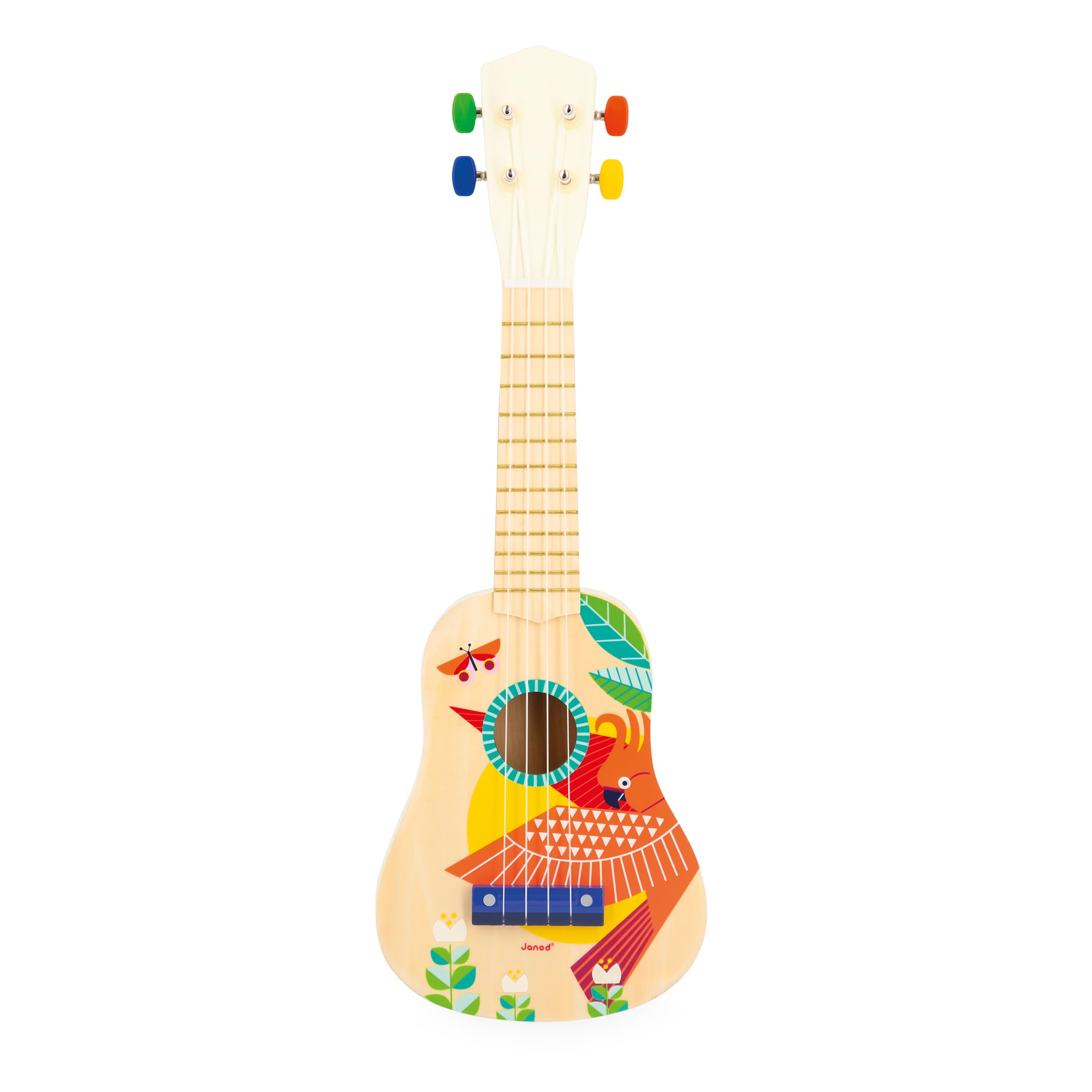 Janod - Gioia Ukulele- Musical Instrument - Colourful Wooden Development Toy - E