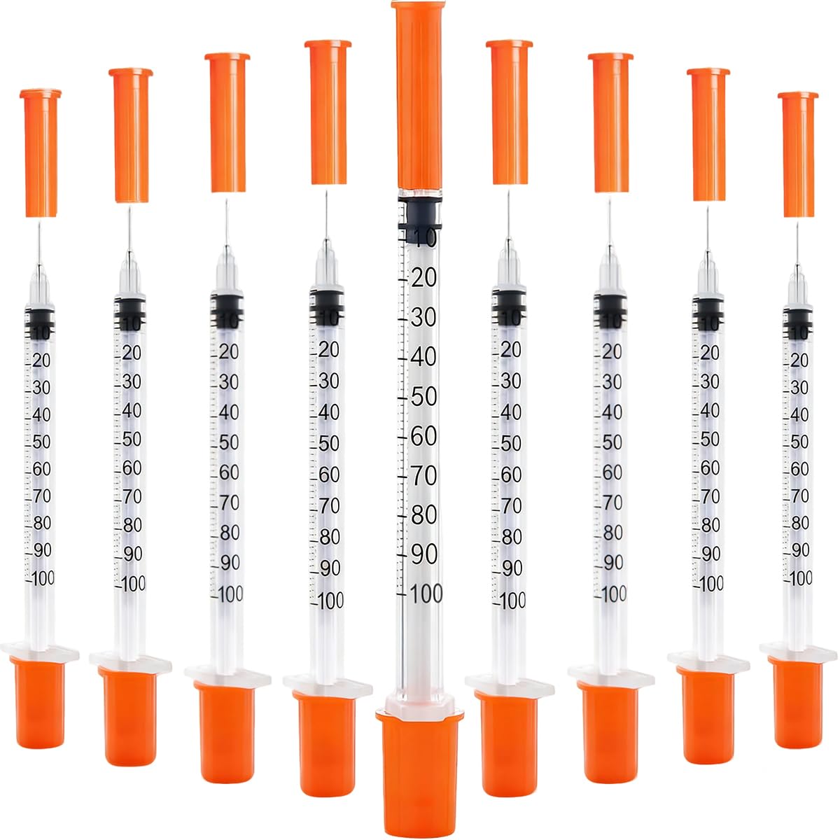 120 PACK U-100 Syringes, 30G 5/16" (8mm) 1ml/cc Disposable Syringe, Individual W