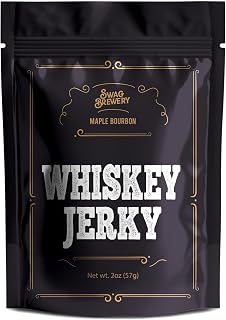 Whiskey Jerky - Sweet & Smoky Maple Bourbon Beef Jerky with Exotic and Bold Whiskey Flavor. Gourmet Snack Gift for Men, Whiskey Fans, & Jerky Aficionados