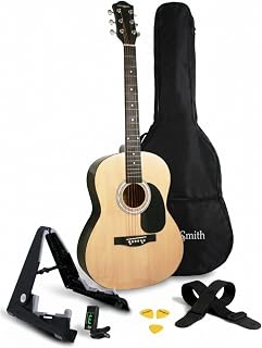 Martin Smith Kit Guitare Acoustique avec Support, Accordeur et Housse