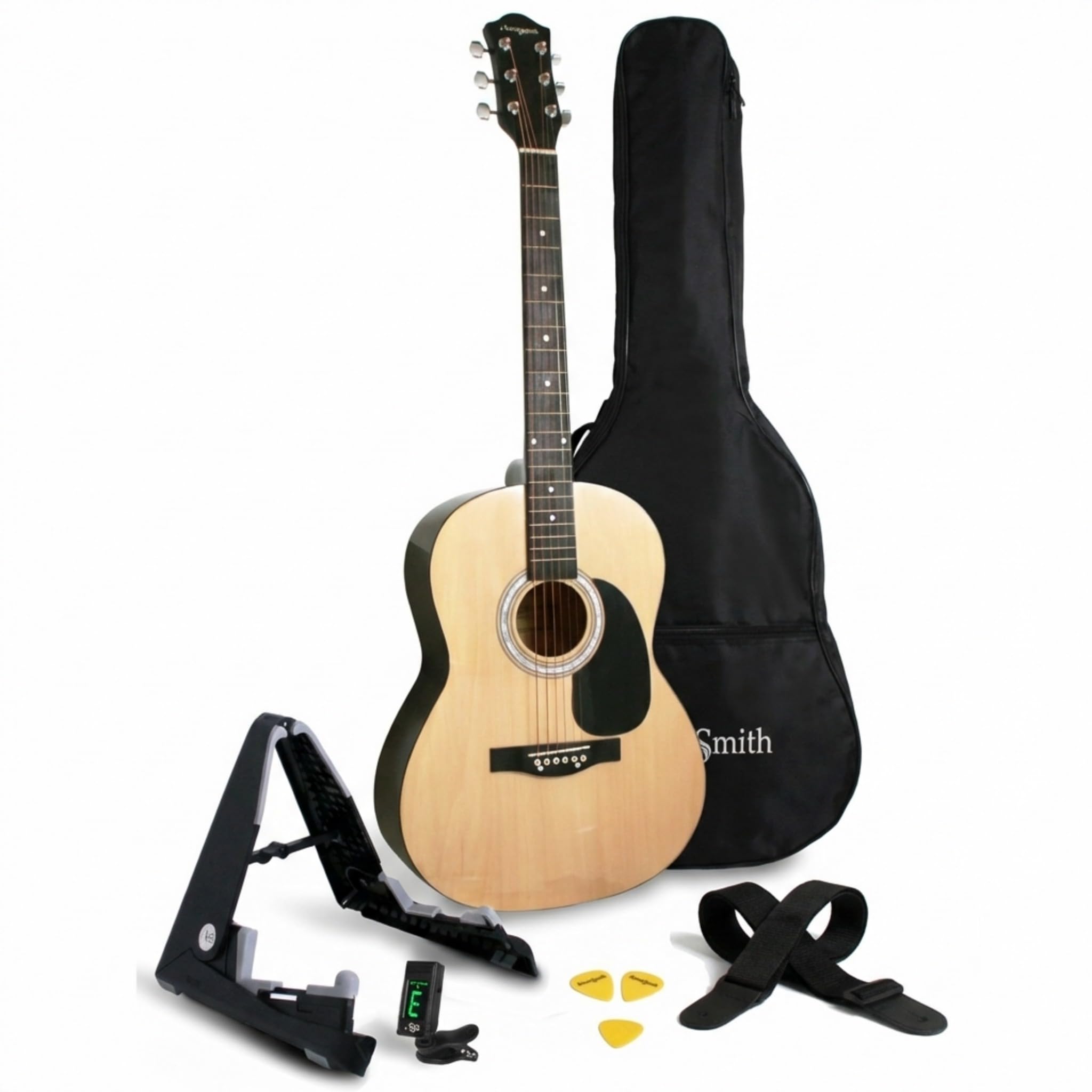 Martin Smith Kit Guitare Acoustique avec Support, Accordeur et Housse
