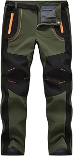 TBMPOY Mens Waterproof Fleece Ski Pants with Belt