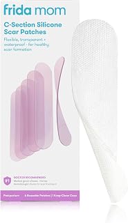 Frida Mom C-Section Silicone Strips for Recovery, Scar Treatment, Essential | Reusable Medical Grade Treatment for Keloid Scars, Includes Case &amp; Pouch, Must Have for C-Section