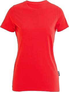 HRM Luxury Round Neck T-Shirt for Women - Women's Premium Round Neck T-Shirt 100% Organic Cotton - Basic T-Shirt Machine Washable at 60°C - Women's Clothing High Quality and Sustainable