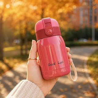 7oz Mini Insulated Water Bottle, Leakproof Stainless Steel Tumbler with Bounce Lid, Portable Small Bottle for Hot & Cold Drinks, Travel, School, Outdoor, Sports, Purse, Kids & Girls (Rose Red)