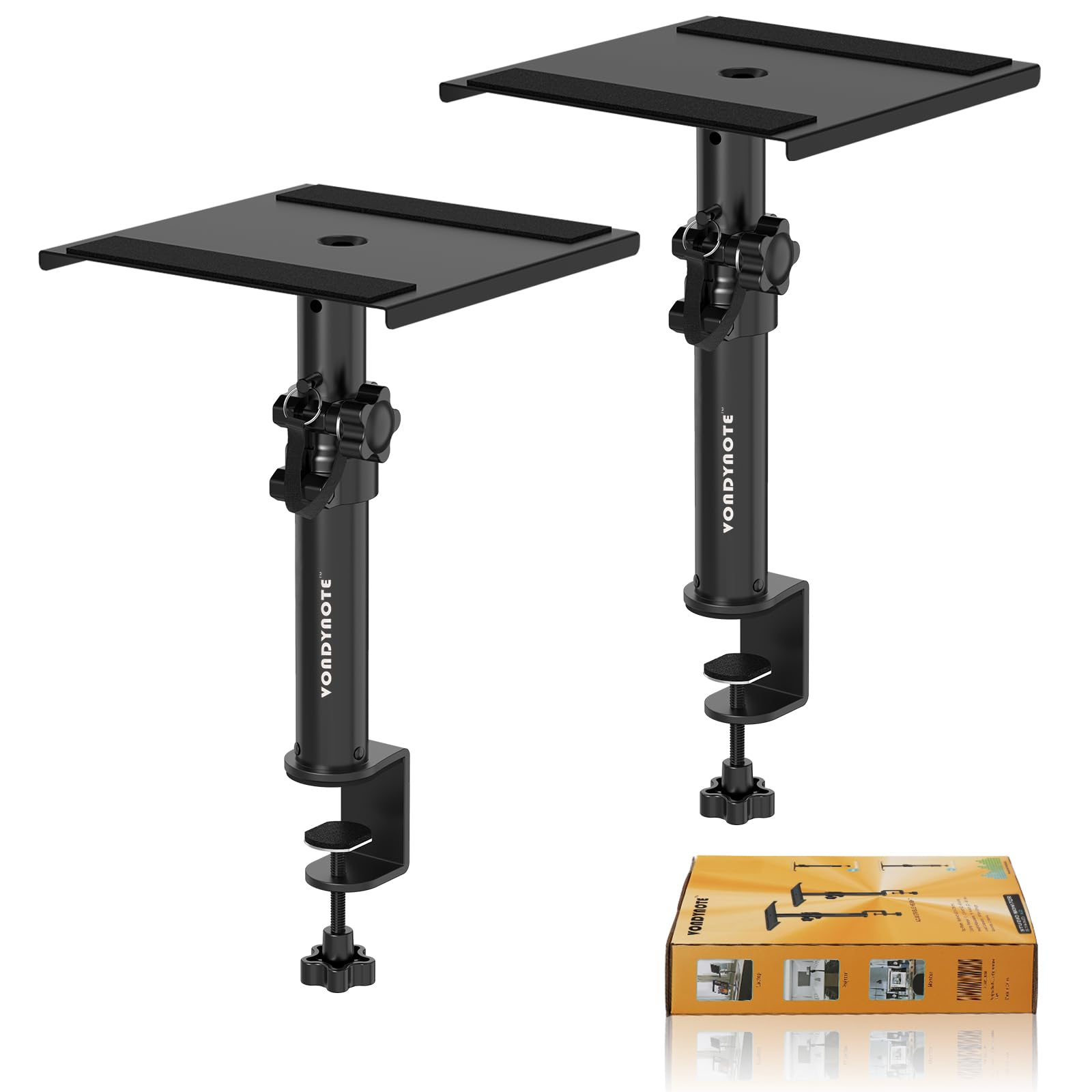 Vondynote Set of 2 Desktop Clamp Speaker Stands Short Studio Monitor Stands | He