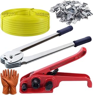 NEWANRAN Banding Strapping Kit, Packaging Strapping Banding Tool | Pallet Strapping Kit with Tensioner Tool Sealer, 4000" Length Poly Strapping Coil Roll, Packing and Moving