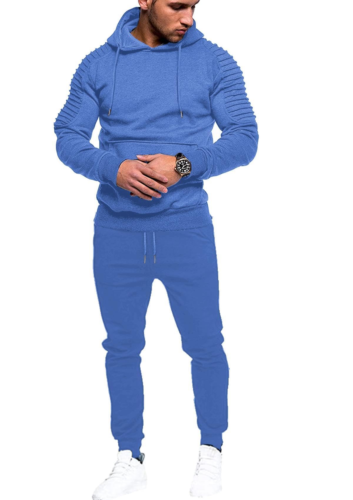 COOFANDY Chándal de 2 piezas con capucha para hombre, conjunto deportivo casual 