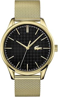 Lacoste Analogue Quartz Watch for Men Vienna Collection with Gold Colored Stainless Steel Mesh Bracelet - 2011104