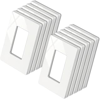 BESTTEN 10 Pack of 1-Gang Decorator Screwless Wall Plate, USWP4 Gloss White Series Decor Outlet Cover, 11.91cm x 7.39cm, for Light Switch, Dimmer, GFCI, USB Receptacle