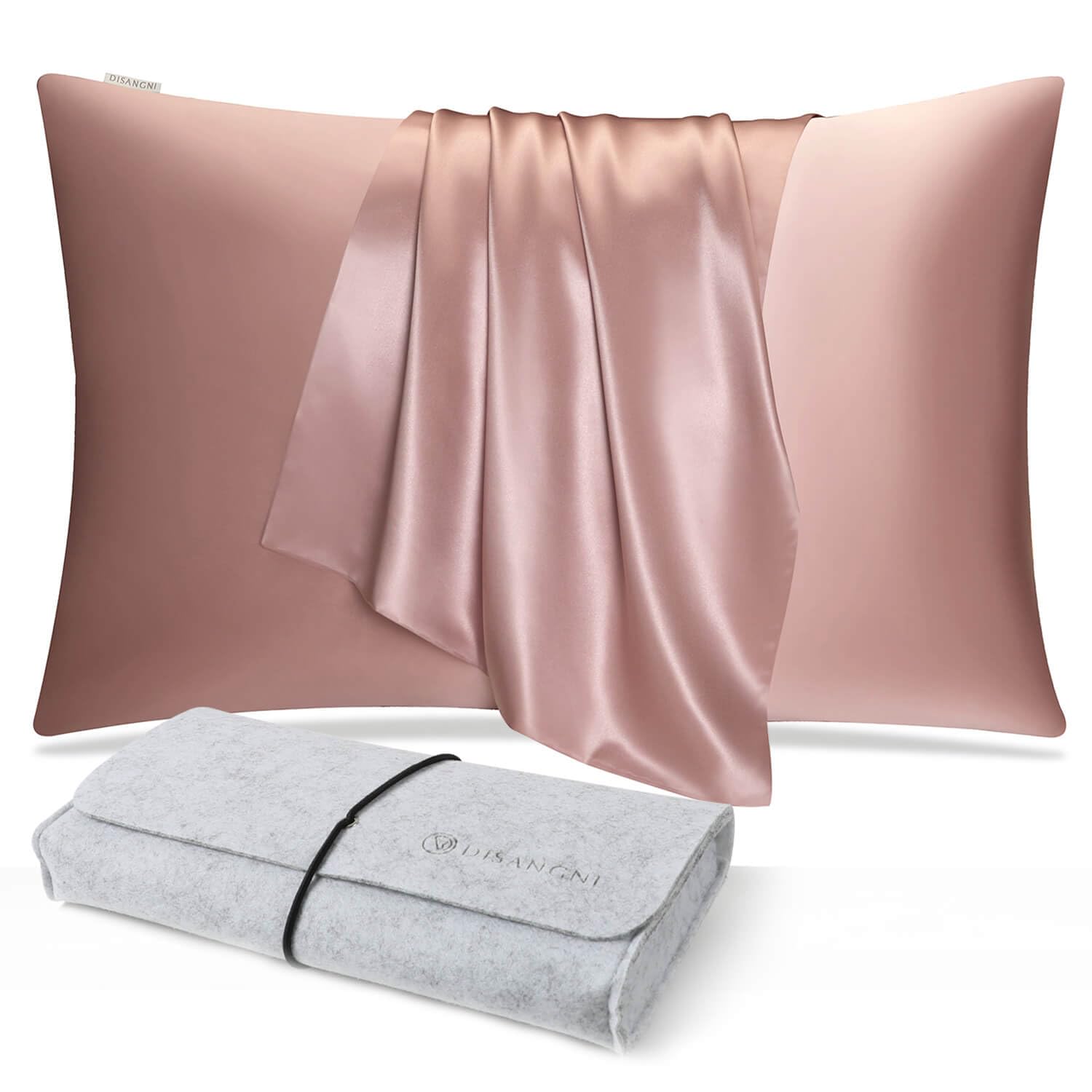 DISANGNI 100% Natural Mulberry Silk Pillow case for Hair and Skin with Hidden Zi