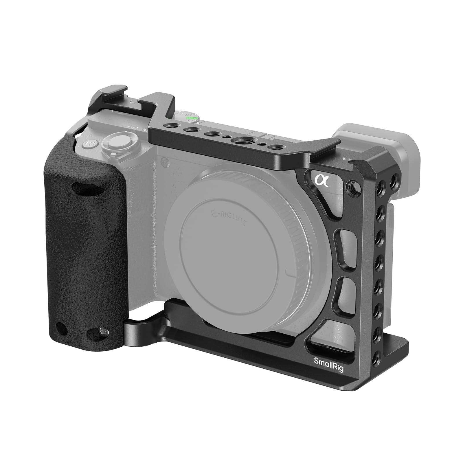 SmallRig Cage with Silicone Handgrip & Cold Shoe for Sony a6100, a6300, a6400-31