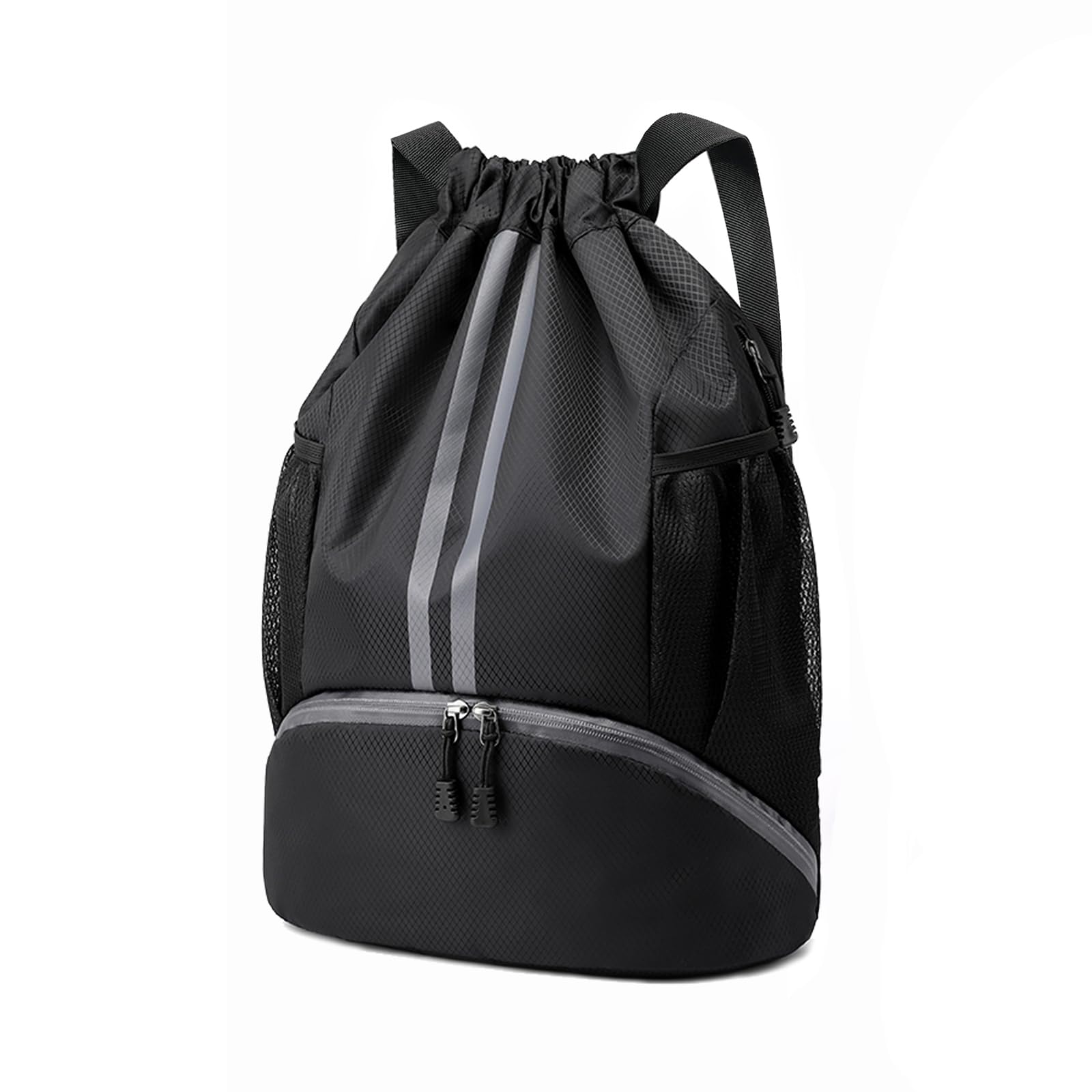 Hoedia Sports Drawstring Backpack - String Swim Gym Bag with Shoes Compartment a