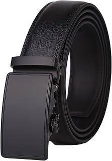 Mens Casual Ratchet Belt Genuine Leather Exact Fit
