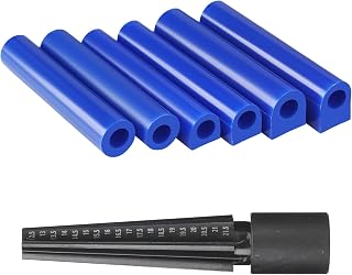 Geelin 7 Pcs Wax Ring Sizer with Carving Knife Blue Wax Tubes Ring Jewelry Carving Mold Hole Round Molding Tool Kit Tube Holes Jewelry Casting Molds: T100, T150, T200, T250, T1062 and T-1062e