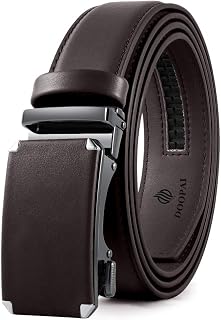 DOOPAI Men's Adjustable Belt Ratchet Belt Dress 1 3/8 Inch Genuine Leather Designer Belt Size Can Be Cut to Length with Gift Box
