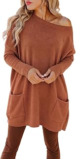 CHICME Oversized Sweaters for Women Casual Knit Pullover Tops Fall Outfits