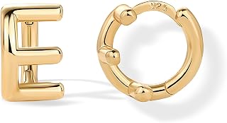 PAVOI 14K Gold Plated Dainty Initial Letter Huggie Hoop Earrings for Women