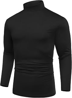 COOFANDY Men's T Shirts Turtleneck Long Sleeve Solid T Shirts Basic Casual Slim Fit Pullover T-Shirts
