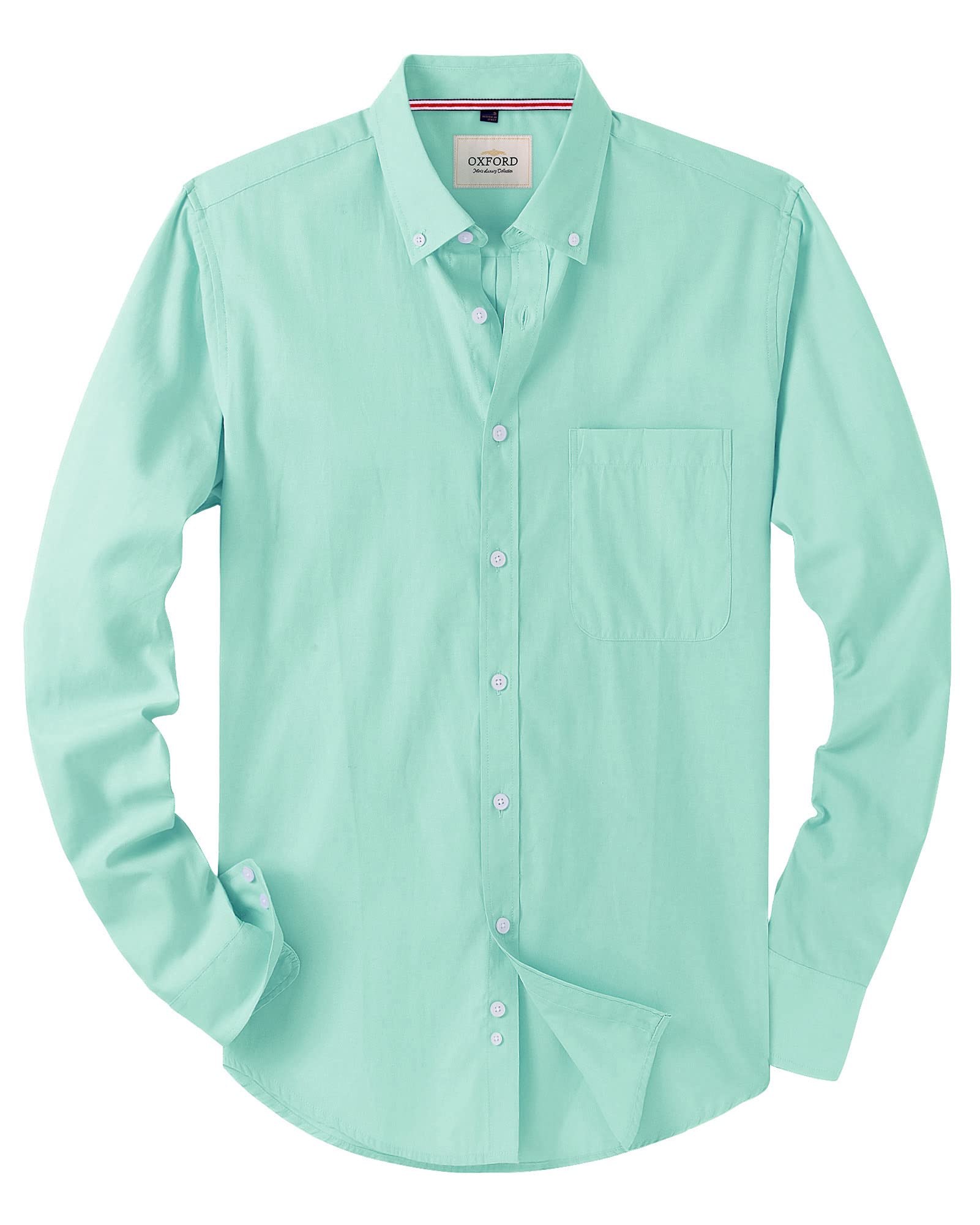 J.VER Oxford Men's Regular Fit Long Sleeve Easy Iron Casual Oxford Button Down S
