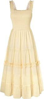 Scarlet Darkness Cottagecore 2025 Women's Flowy Ruched Summer Dress
