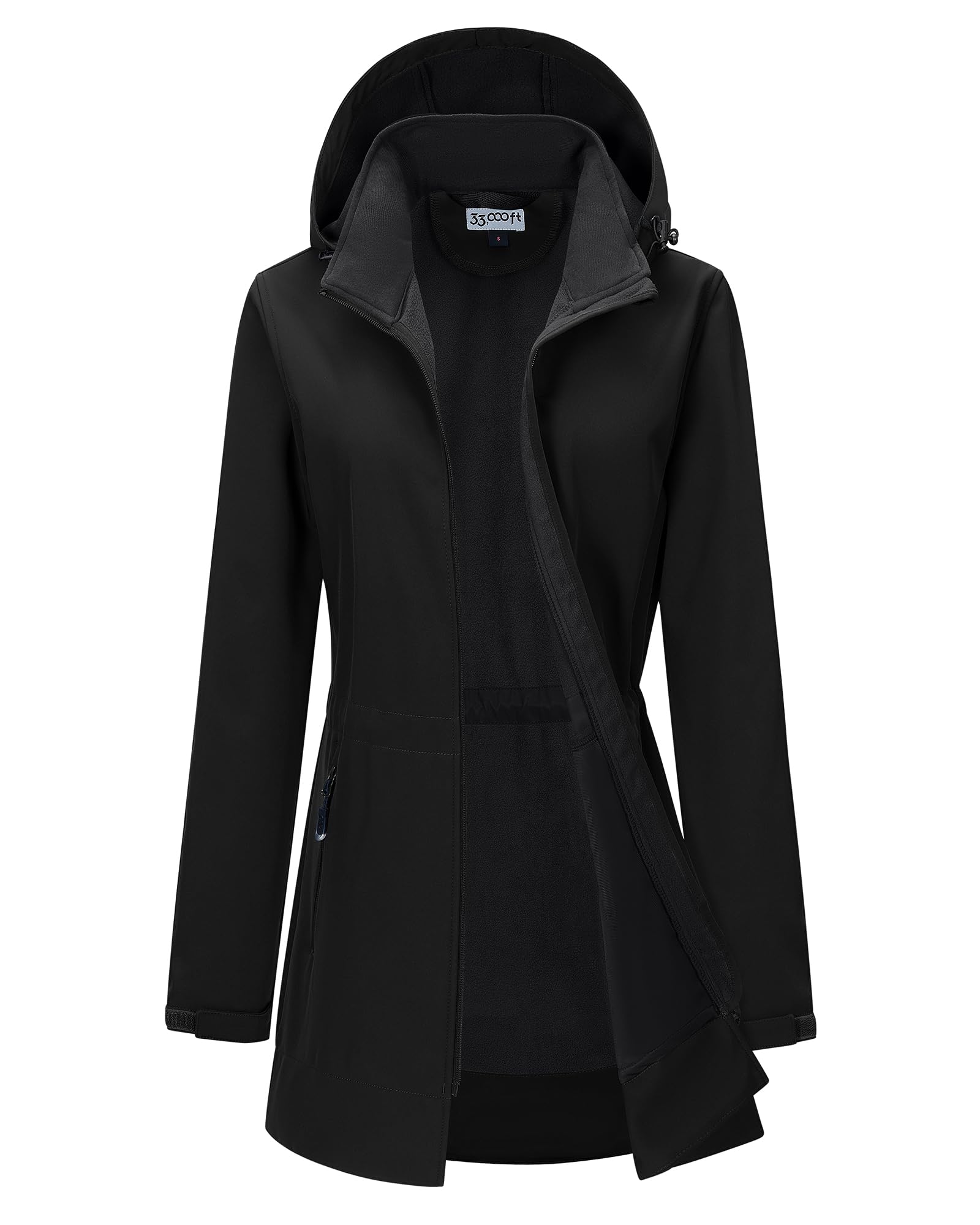 33,000ft Lightweight softshell jacket with hood, women's functional jacket, flee