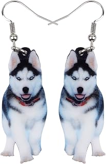 Cute Acrylic Husky Earrings Dangle Puppy Pet Jewelry Women Dog Mom Accessories Charms