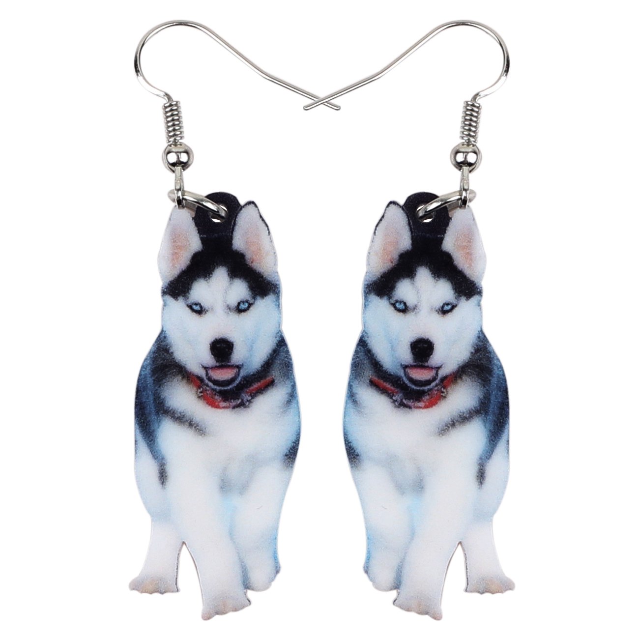 Cute Acrylic Husky Earrings Dangle Puppy Pet Jewelry Women Dog Mom Accessories C