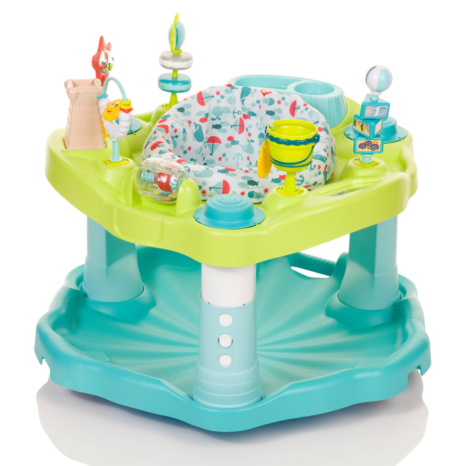 Evenflo Exersaucer Seaside Splash Activity Center | 3 Height Modes up to 30 in.,