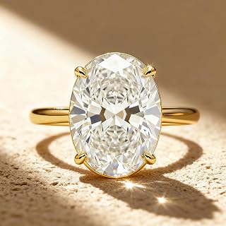 1 pc Luxury High Sparkle 1CT-5CT Sterling Silver Oval Zirconia Ring for Women's Prom Women Best Gift Fine Jewellery Gifts Gold