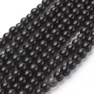 86pcs Natural Obsidian Round Beads 4mm Small Smooth Spacer Loose Beads for Necklace Bracelet Earrings Jewelry Making Beads Supplies Hole:1mm