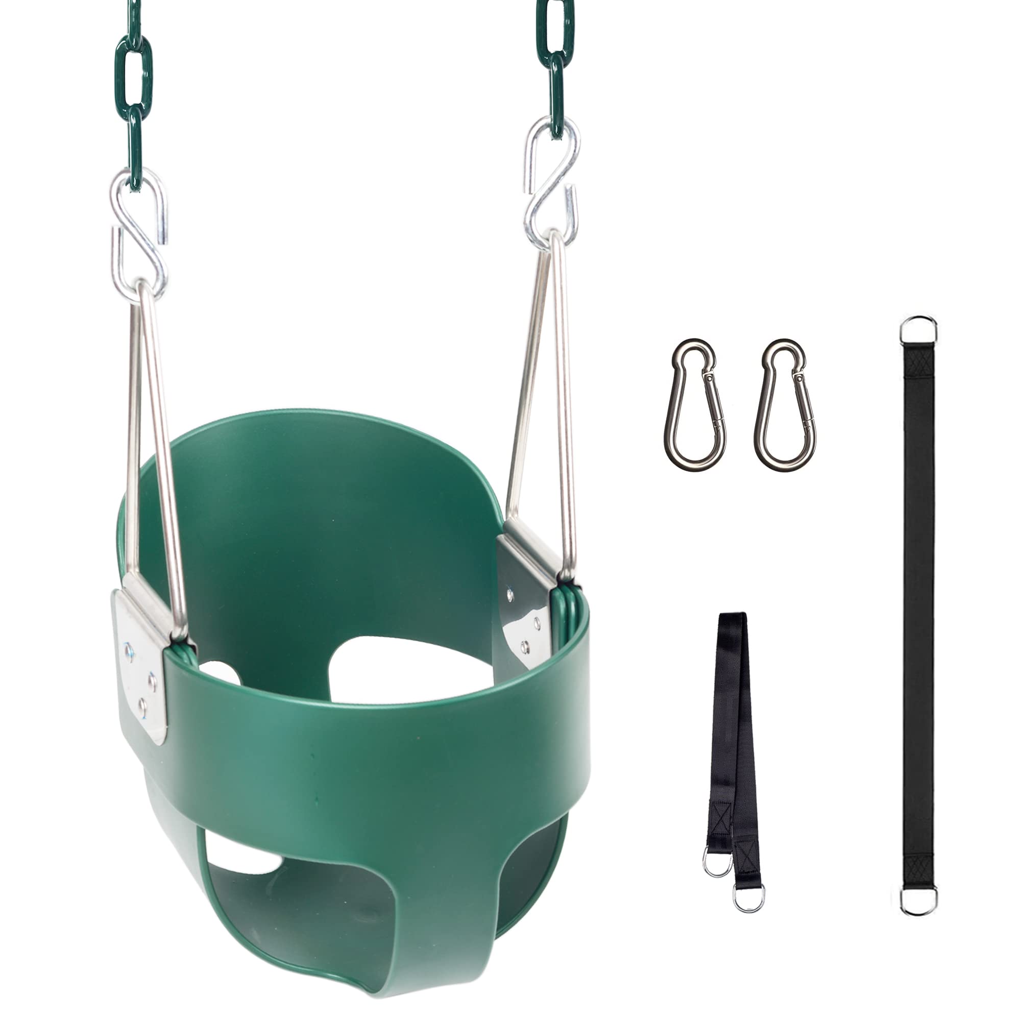 KINSPORY Toddler Swing, Full Bucket Baby Swing Seat & Iron Chains (Green) | Baby