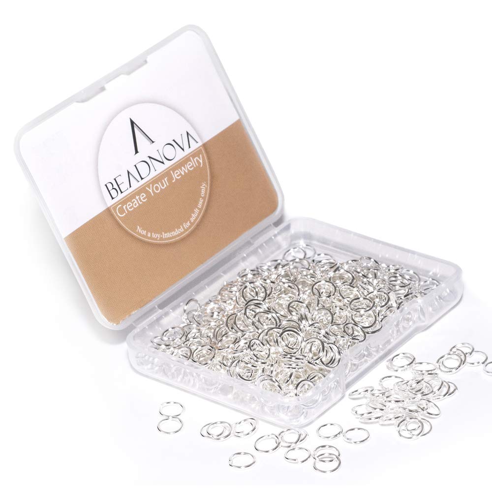 BEADNOVA 6mm Jump Rings Silver Jump Rings for Keychains Jewelry Makings for Neck