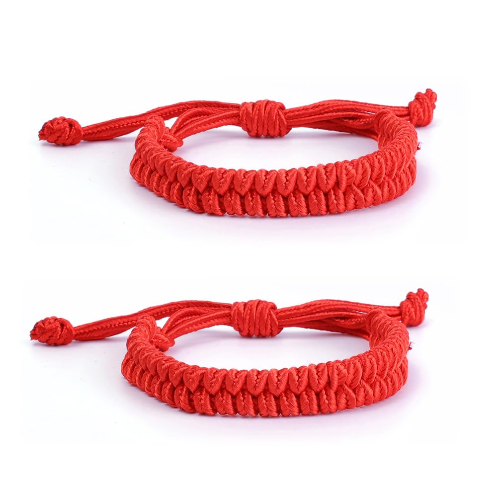 2 Pcs Handmade Lucky Bracelet - Friend Love Family Couple Bracelet- Lucky Woven 
