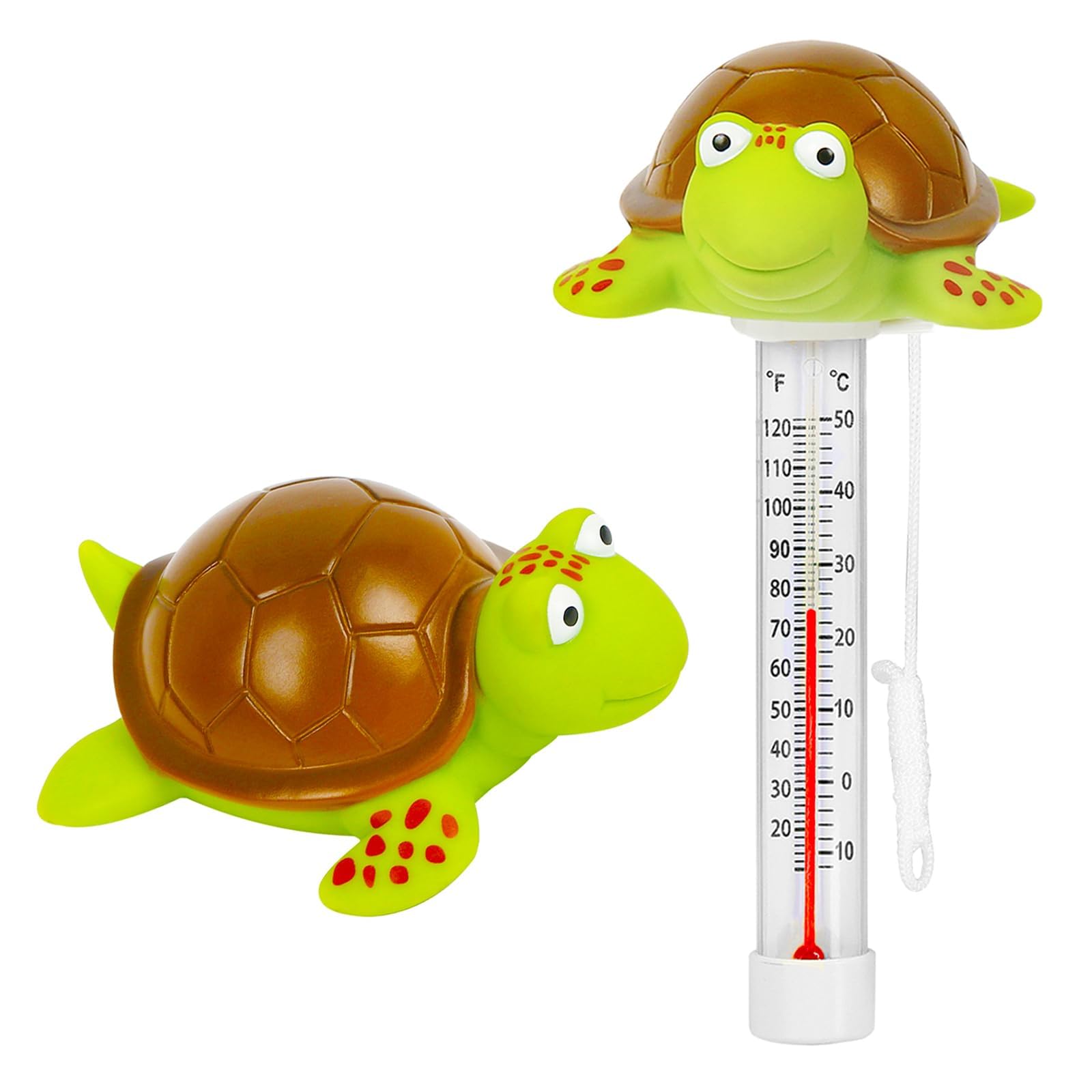 XY-WQ Turtle Floating Pool Thermometer with String, Easy-Read | Large size easy-