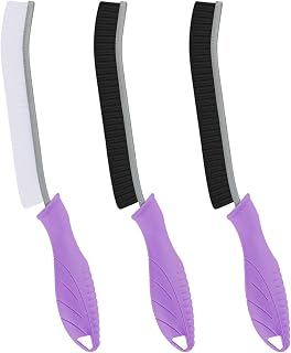 TQRR Hard Bristle Crevice Cleaning Brush UK-Thin Gap Cleaning Brush, Grout Brush, Kitchen Brush, Cleaning Tools for Toilet, Bathroom, Home, Bathtub, Sink, Household, Window (3, Purple)