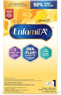 Enfamil A+, Baby Formula, Value Pack, Powder Refill, DHA (a type of Omega-3 fat) to help support brain development, Age 0-12 months, 992g
